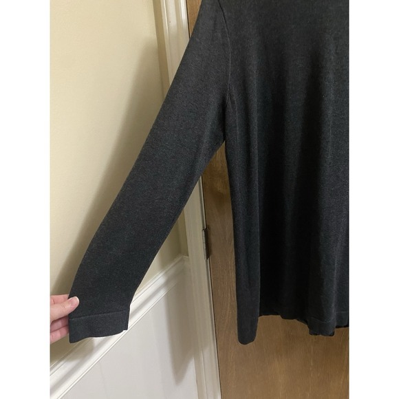 Peter Nygard Black Full Zip Faux Leather And Knit Long Jacket Women's Size XL - Picture 8 of 10